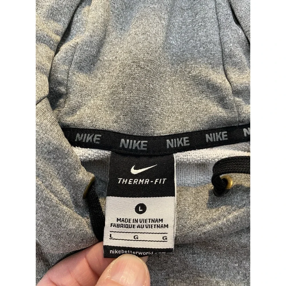 Nike Therma Fit Hoodie Mens Large Gray Pullover Swoosh‎ Sweatshirt